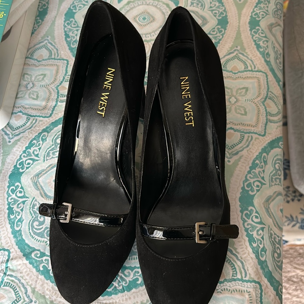 Nine West Black Suede Heels